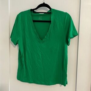 Green V Neck Tee